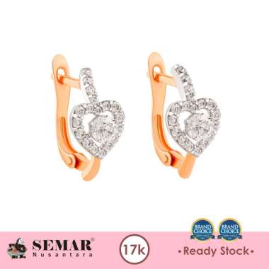 Anting Emas Lovata Rose White 17K Semar Nusantara