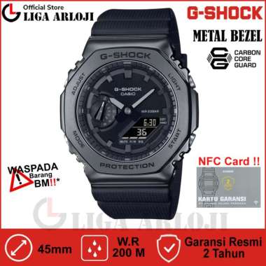 Casio G-Shock GM-2100BB-1ADR Jam Tangan Pria GSHOCK GM2100 GM-2100BB-1 CASIOAK METAL BLACK GM2100BB