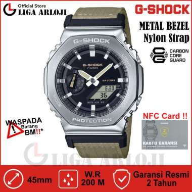 Casio G-Shock GM-2100C-5ADR Jam Tangan Pria GSHOCK GM2100 GM-2100C-5A CASIOAK METAL Canvas Nylon GM2