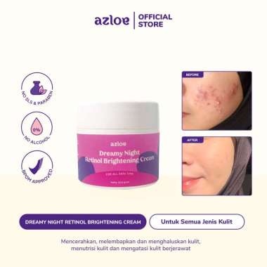 RETINOL NIGHT CREAM | Krim Malam Anti Aging untuk mencerahkan meratakan warna kulit dan mengatasi fl