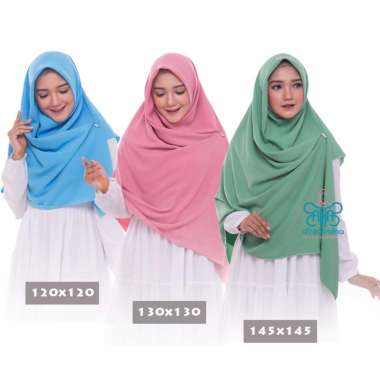 AFNA Jilbab Segi Empat - Jilbab Hijab Khimar Segi Empat Square polos Wolfis Premium S (120x120) Hija
