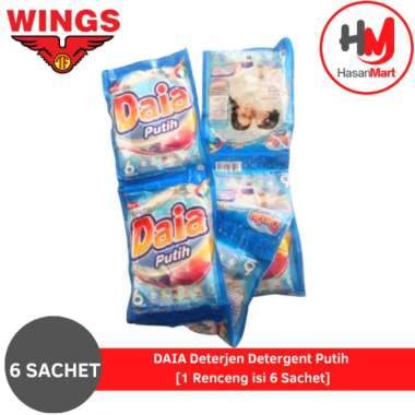DAIA Detergent - Putih [46 g/6 pcs/ Kemasan Sachet]