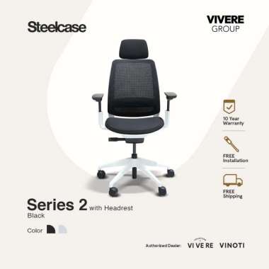 STEELCASE Series 2 Black with Headrest - Working Chair - Ergonomic Office Chair - Kursi Kerja