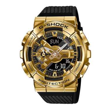 Jam Tangan Pria Casio G-Shock GM-110G-1A9DR Metalized Forged Gold Digital Analog Dial Black Resin Ba