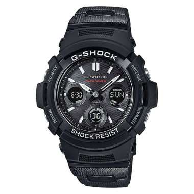 Jam Tangan Pria Casio G-Shock AWG-M100SBC-1AJF Tough Solar Multiband 6 Digital Analog Dial Black Res