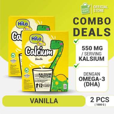 Twin Pack: HiLo School Vanilla 1000g - Susu Tinggi Kalsium Lebih Rendah Lemak
