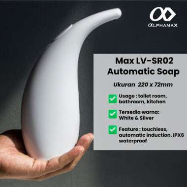 ALPHAMAX Max LV-SR02 Automatic Soap Dispenser Sensor Soap Dispenser Otomatis Putih