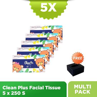 Buy 5 - Clean Plus Facial Tissue Softpack [250 sheets] Free Box Tissue