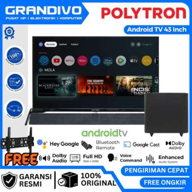 PROMO Android TV Polytron 43 inch PLD 43BG9058+ SWF0251 BG9058 Google TV Garansi Resmi Polytron - Gr