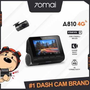 70mai Dash Cam A810 Set Front 4K 2160P Rear HDR 1080P GPS Night Vision FOV150° Front+Rear