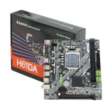 Motherboard Micro ATX Esonic H61 LGA1155 for Intel Gen 2/3 Core I3/I5/I7/Pentium/Celeron