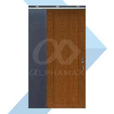 Pintu Aluminium Alphamax Max 8-SL Pintu Rumah Pintu Kamar Pintu Kamar Mandi Sliding Full Panel 90 x 200 cm Buka Kiri Kayu
