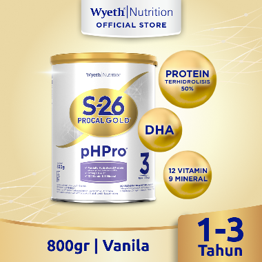 S-26 Procal GOLD pHPro Tahap 3 Susu Pertumbuhan Anak Usia 1-3 Tahun [800g]