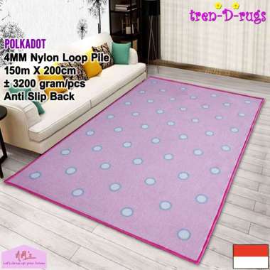 Tren-D-rugs Karpet polkadot permadani bulu alas lantai ruang tamu kamar tidur halus anti slip murah