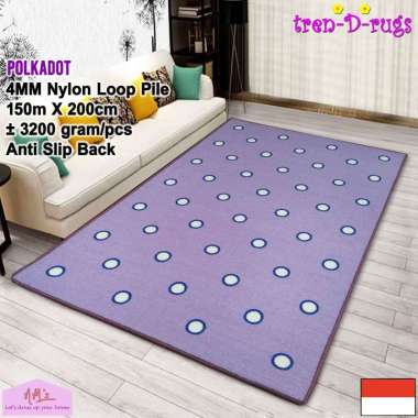 Tren-D-rugs Karpet polkadot permadani bulu alas lantai ruang tamu kamar tidur halus anti slip murah