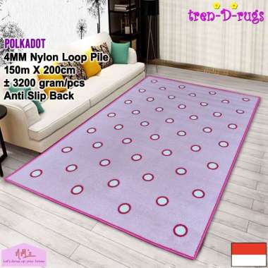 Tren-D-rugs Karpet polkadot permadani bulu alas lantai ruang tamu kamar tidur halus anti slip murah