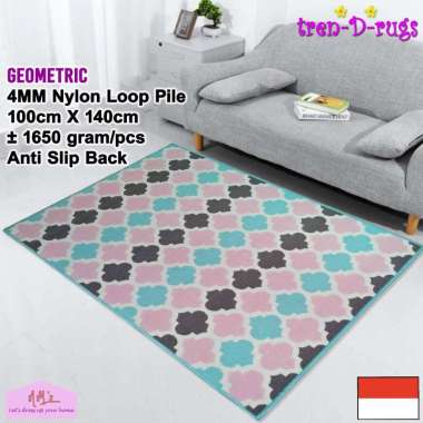 Tren-D-rugs Karpet geometric sweden scandinavian permadani bulu alas lantai kamar tidur ruang tamu a