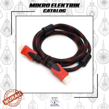 Kabel HDMi to HDMI 1.5 Meter Nylon High Speed HDTV Cable 1.5M Merah