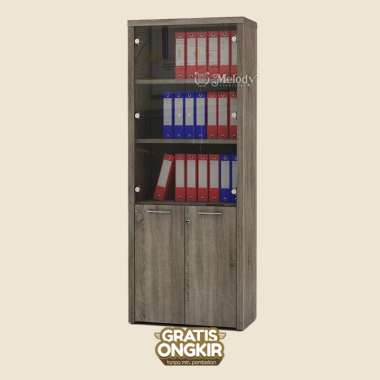 Melody Furniture Rak Buku Bookcase Rak Penyimpanan FRENCO BOOKCASE SN OAK DARK