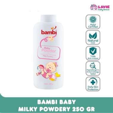 Bambi Baby Powder Milky Pink 250 g / Bedak Bayi