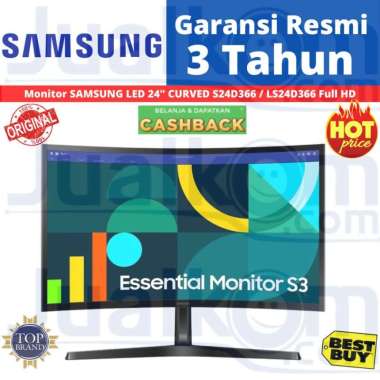 SAMSUNG LED 24" LS24D366 CURVED MONITOR 24 INCH RESMI Pengganti LC24F390 CURVE