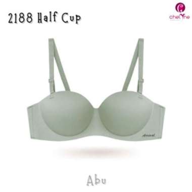 Chelyne 2188 BH Polos Seamless Premium Push-Up Half Cup Bra Wanita. Size 40 Abu