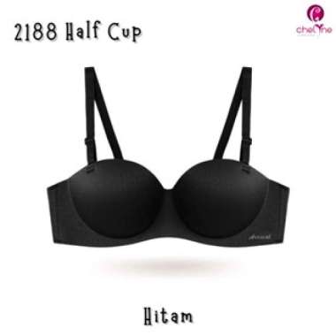 Chelyne 2188 BH Polos Seamless Premium Push-Up Half Cup Bra Wanita. Size 40 Hitam