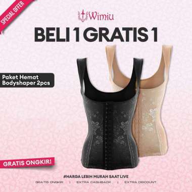 WIMIU PAKET 2 PCS LONG TORSO BODY SHAPER KORSET PELANGSING STAGEN PERUT WANITA KORSET BADAN 58028 Ra