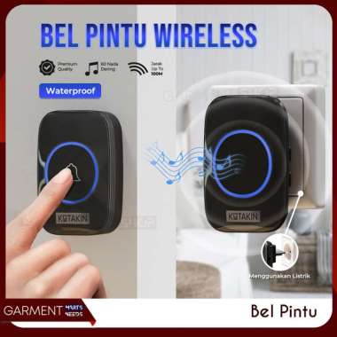 Bel Rumah Tanpa Kabel Bell Pintu Wireless Waterproof Door Bell Double Pencetan Sinyal Kuat Premium N