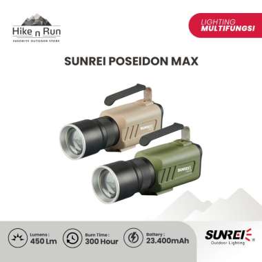 Lampu Senter Jarak Jauh Sunrei Poseidon Max Flashlight Tembak Sorot Khaki