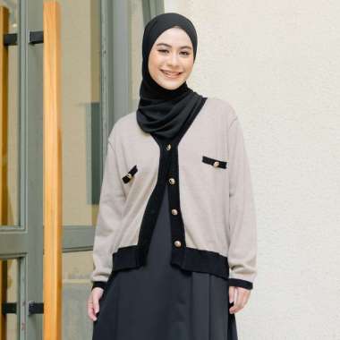 Lozy Hijab - Meira Knit (Knit Cardigan Polos) Mocca
