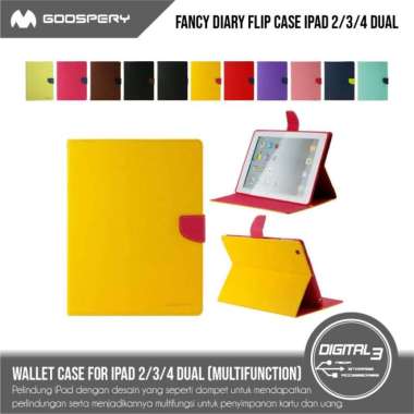 Mercury Goospery Fancy Diary Case Ipad 2 3 4 Flip Casing Card Holder Purple Navy