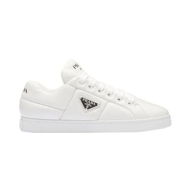 [12.12 Dealcember] Prada Geo Pattern Padded Nappa Leather Sneakers White 36 White