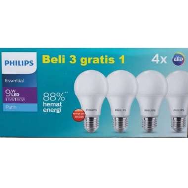 Paket philips essential Led Bulb Lamp 5 / 7 / 9 / 11 watt lampu 5w / 7w / 9w / 11w Murah Pilihan Eko