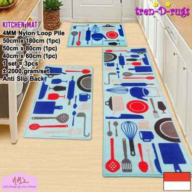 Tren-D-rugs Karpet keset kaki alas lantai dapur panjang lorong koridor runner kitchen mat bulu anti