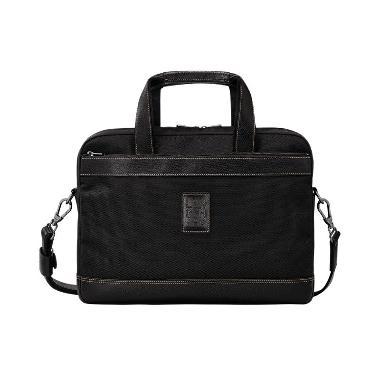 Longchamp Boxford Small Briefcase Canvas Bag Black Black