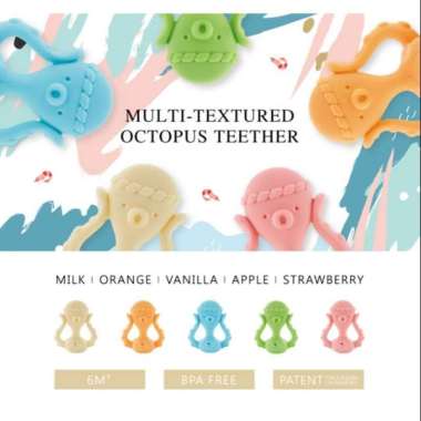 Simba Multi-textured Octopus Teether Apple