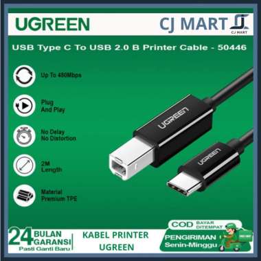 Kabel Printer UGREEN USB 2.0,USB C & Type A To Male Type B CANON EPSON