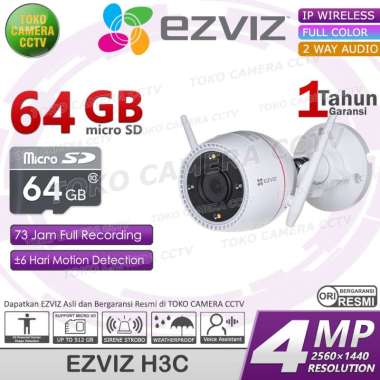 EZVIZ H3C 4MP 2K OUTDOOR KAMERA CCTV WIFI KAMERA IP CAMERA WIRELESS MEMORI 64GB
