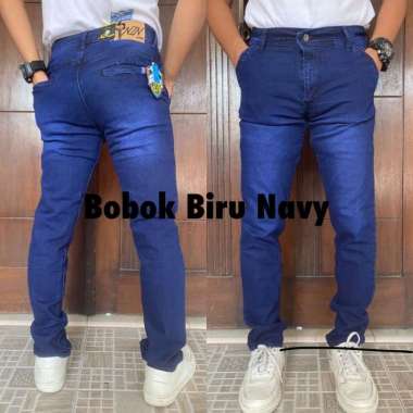 Celana Jeans Panjang Kantong Saku Bobok Pria Pensil Skinny Stretch 32 Hitam