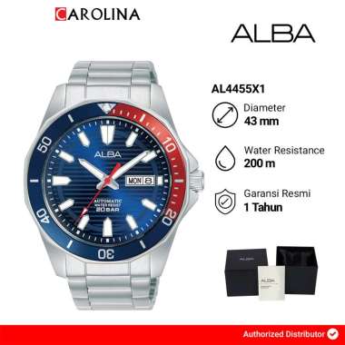 Jam Tangan Pria Alba Azure AL4455X1 Automatic Dial with Blue + Red