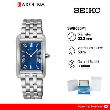 Jam Tangan Wanita Seiko Ladies Tank SWR085P1 Blue Dial Stainless Steel Strap [ Jakarta ]
