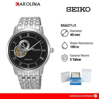 Jam Tangan Pria Seiko Automatic SSA271J1 Open Heart Black Dial Stainless Steel Strap [ Jakarta ]