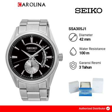 Jam Tangan Pria Seiko Presage SSA305J1 Automatic Black Dial Stainless Steel Strap
