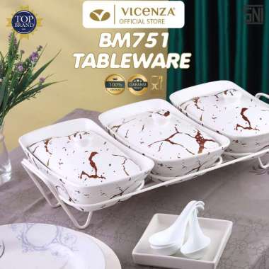 Vicenza Casserole With Rack - Wadah Saji Makanan Snack BM751 Putih