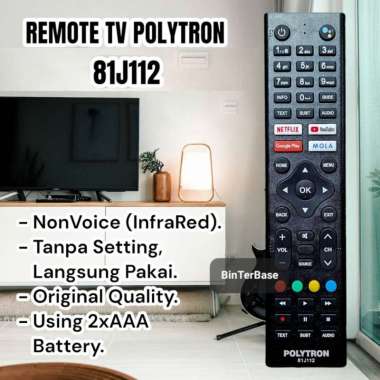 Remote remot TV Polytron LCD LED Android Smart TV 81j112 PLD 32AG9953 Original Quality Pabrik
