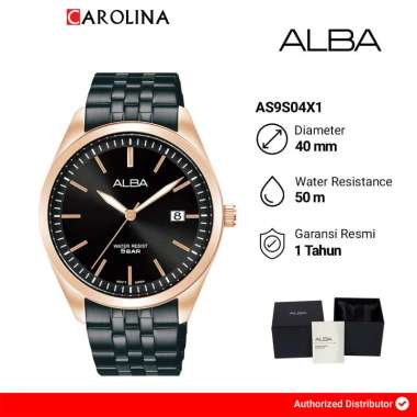 Jam Tangan Pria Alba Prestige AS9S04X1 Black Dial Black Stainless [ Jakarta ]