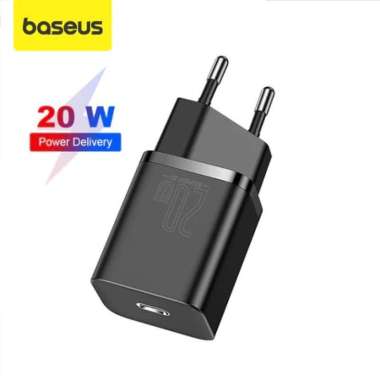 Baseus Kepala Charger Super Si Quick Charger Type C PD 20W iPhone 12 Hitam