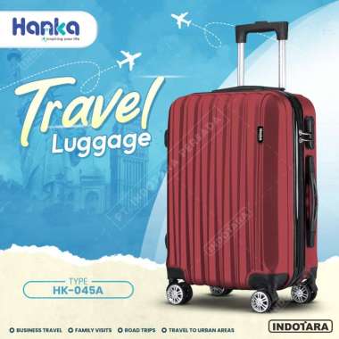 Koper 20, 24, 28 Inch Hanka - Koper ABS Koper Bagasi Koper Kabin 20 Inch Maroon