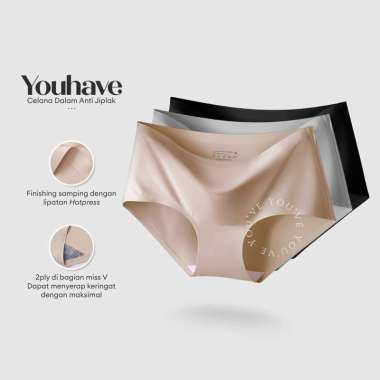 You've (YouHave) 3PCS CD Seamless CD Celana Dalam Pakaian Dalam Wanita C920 Multicolor XL
